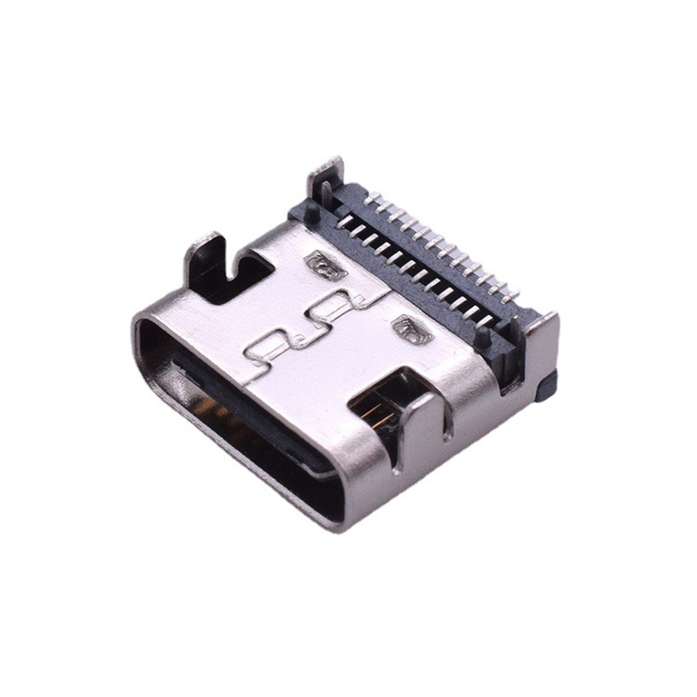 Enchufe hembra tipo C SMT para teléfono móvil, conector PCB de puerto de datos de carga, 10 piezas, 24 Pines, USB 3,1