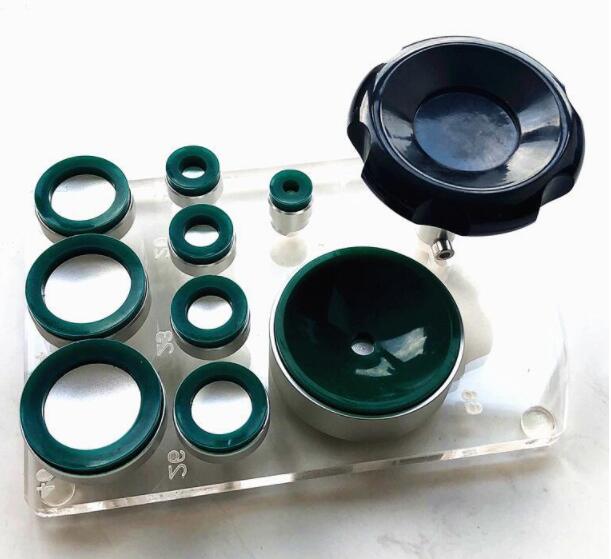 Højere urkasse tilbage åbner gummi sugetype sortiment  of 9 hoveder ur reparationsværktøj: Grøn