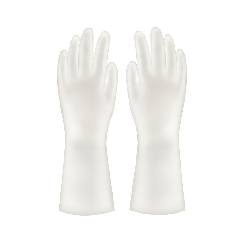 Housework Cleaning Gloves Laundry Waterproof Plastic Leather Household Cleaning Non-Slip Durable Kitchen Dishes And Dishes: L / Yellow