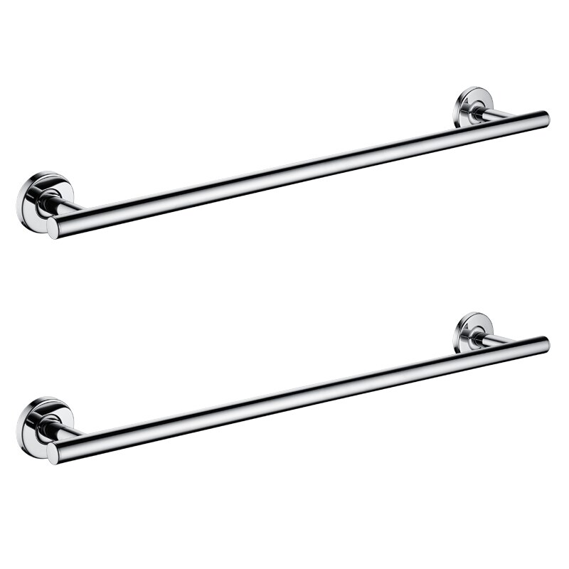 SUS 304 Stainless Steel Bathroom Single Towel Bar Wall Mount Polished Towel Rack Shelf Bathroom Hardware: 2pcs