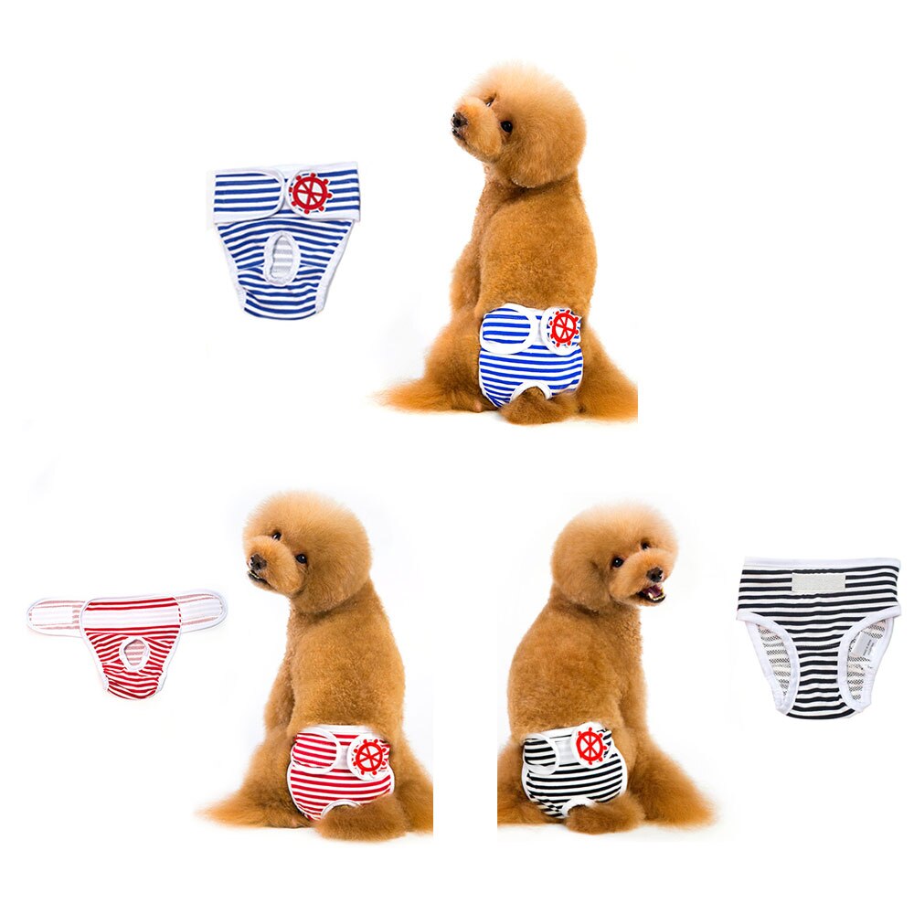 Hunde fysiologiske bukser hundeundertøj anti-chikane stribede fysiologiske bukser dyreprodukter vaskbare shorts