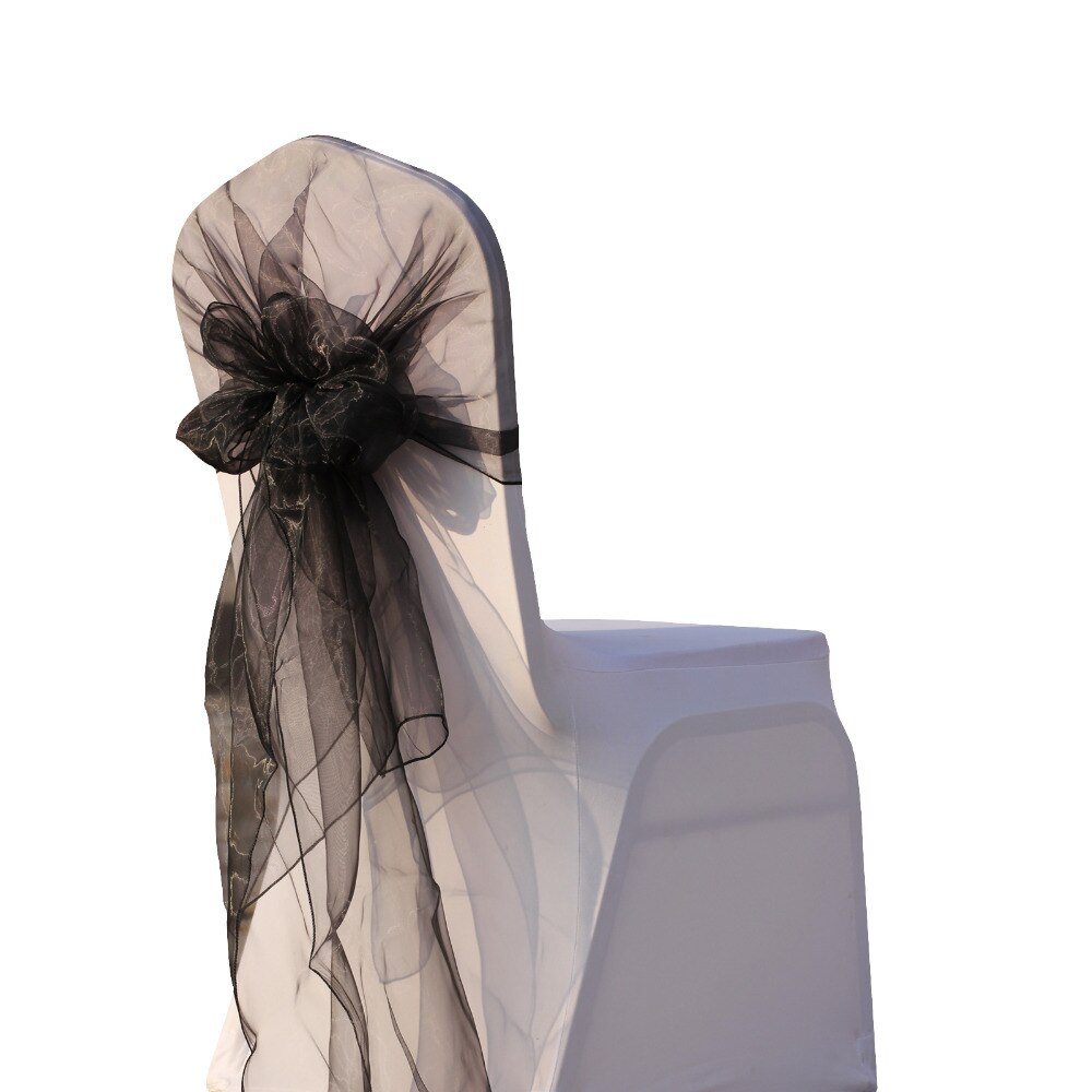 Cinta de Organza para silla, lazos para boda, , decoración de banquete de Navidad, tejido puro de Organza, 65x275 cm, 1 pieza/bolsa