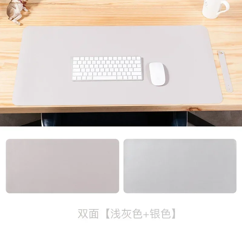 office Mouse Pad 90x45/80x40cm PC Mousepad XXL Computer Waterproof Table Pad PU Leather Large Desk Mat Double-sided: XXL / Khaki