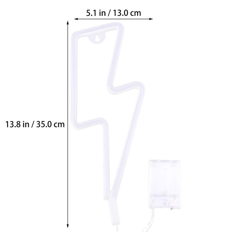 Señal de LED neón con forma de rayo, luz nocturna decorativa para mesa, USB funciona con pilas, para en casa, decoración de sala de estar,