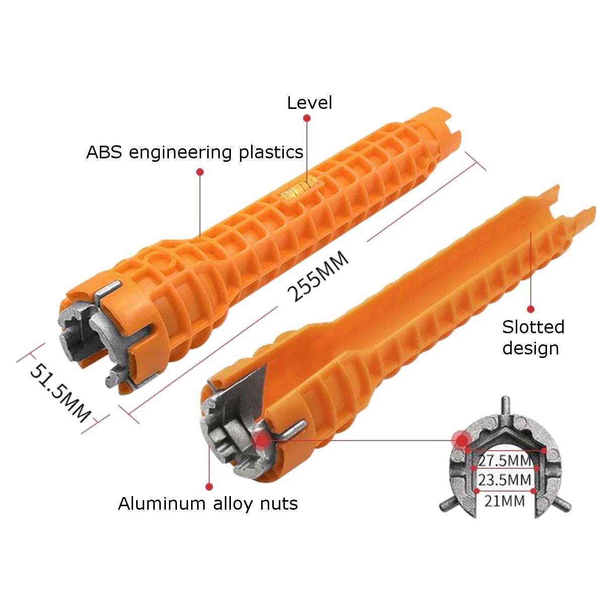 8 In 1 Anti-slip Kitchen Sink Repair Wrench Set Bathroom Faucet Assembly Plumbing Water Heater Spanner Home Hand Tools: Yellow