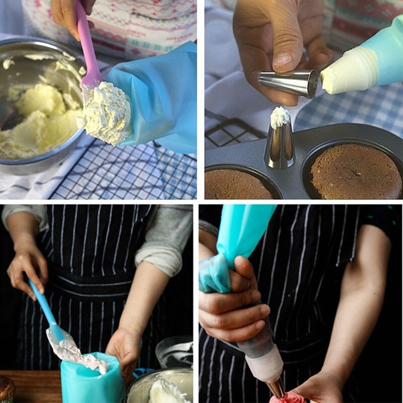 108pcs/set Cake Decorating Tools Cupcake Decorating Kit Baking Supplies Rotating Turntable Stand Piping Bags Pastry Baking Tool