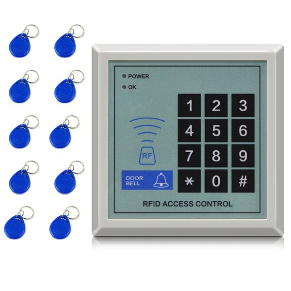 LUCKING DOOR RFID Access Control System Device Machine Security 125Khz RFID Proximity Entry Door Lock 1000 user: x1 and 10 Keys
