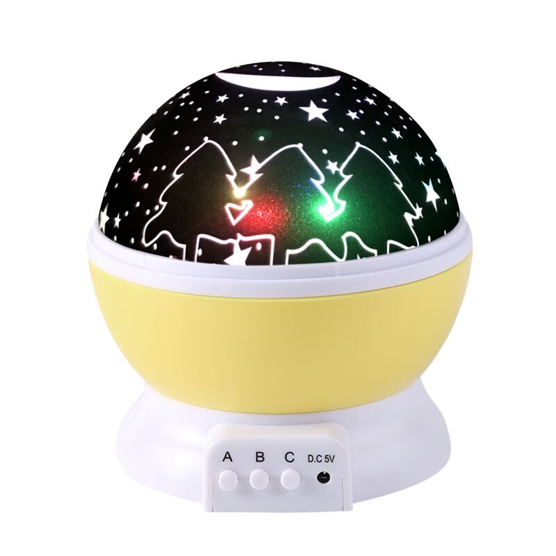 LED Night Light Projector Star Moon Romantic Sky Christmas Tree Night Light For Children Bedroom Decor Novelty Luminous Toys: Xmas tree yellow