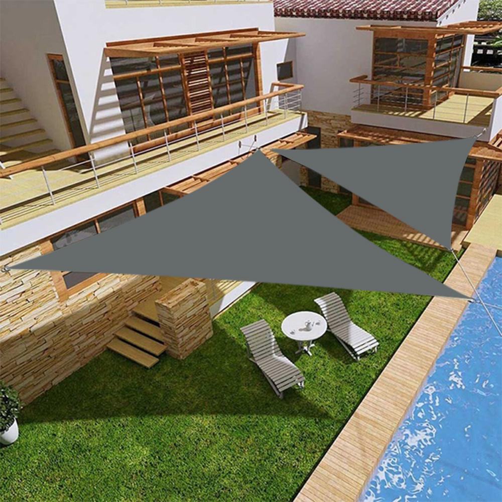 Sun Shade Sail Triangle 3x3x3m with Fixing Kit 98%UV-Protection Breathable Awning Canopy for Garden Outdoor Patio Grey