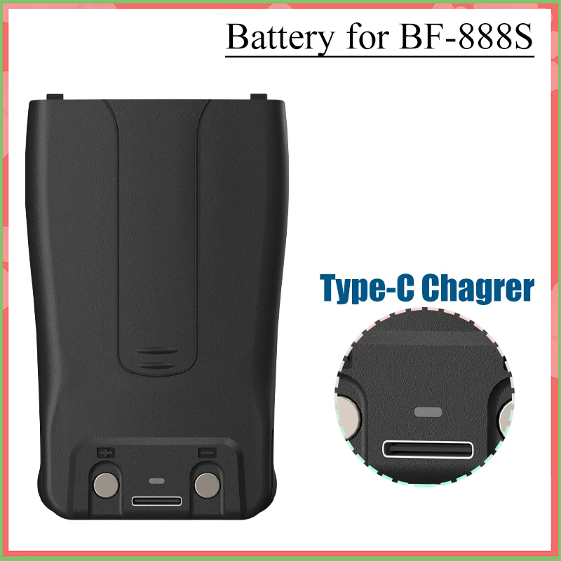 Baofeng BF-888S Walkie Talkie Battery Type-C Charger 1500mAh BL-1 for BF-666S BF-C1 H-777 BF-777S RT21 F26 Rechargable Batteries