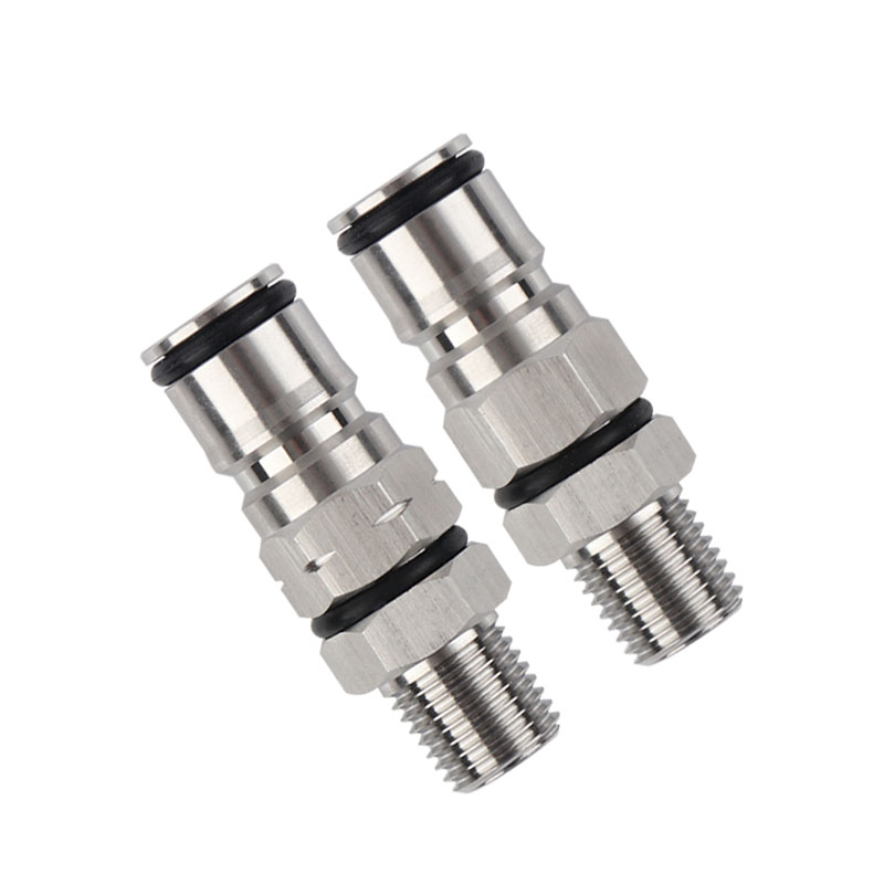 Ball Lock Post with 1/4'' Bulkhead - Liquid and Gas kit with Ball Lock Quick Disconnect Top: ball lock post