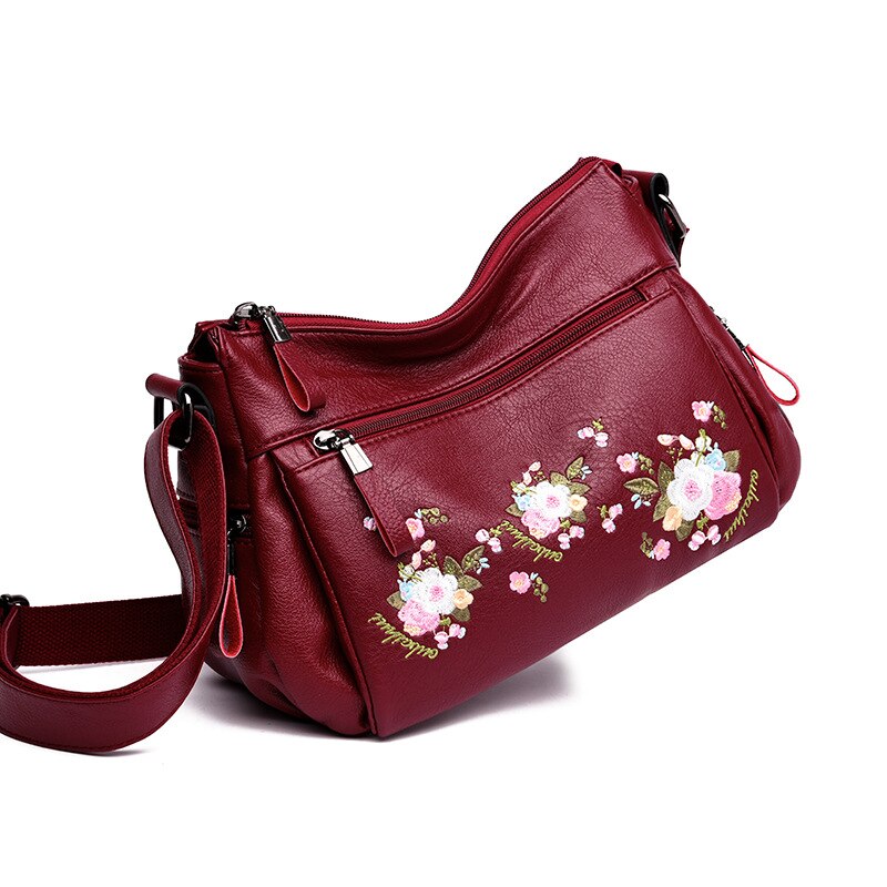 Bolso de hombro para mujer, bolso de hombro para mamá, bordado informal, versátil, para mujer