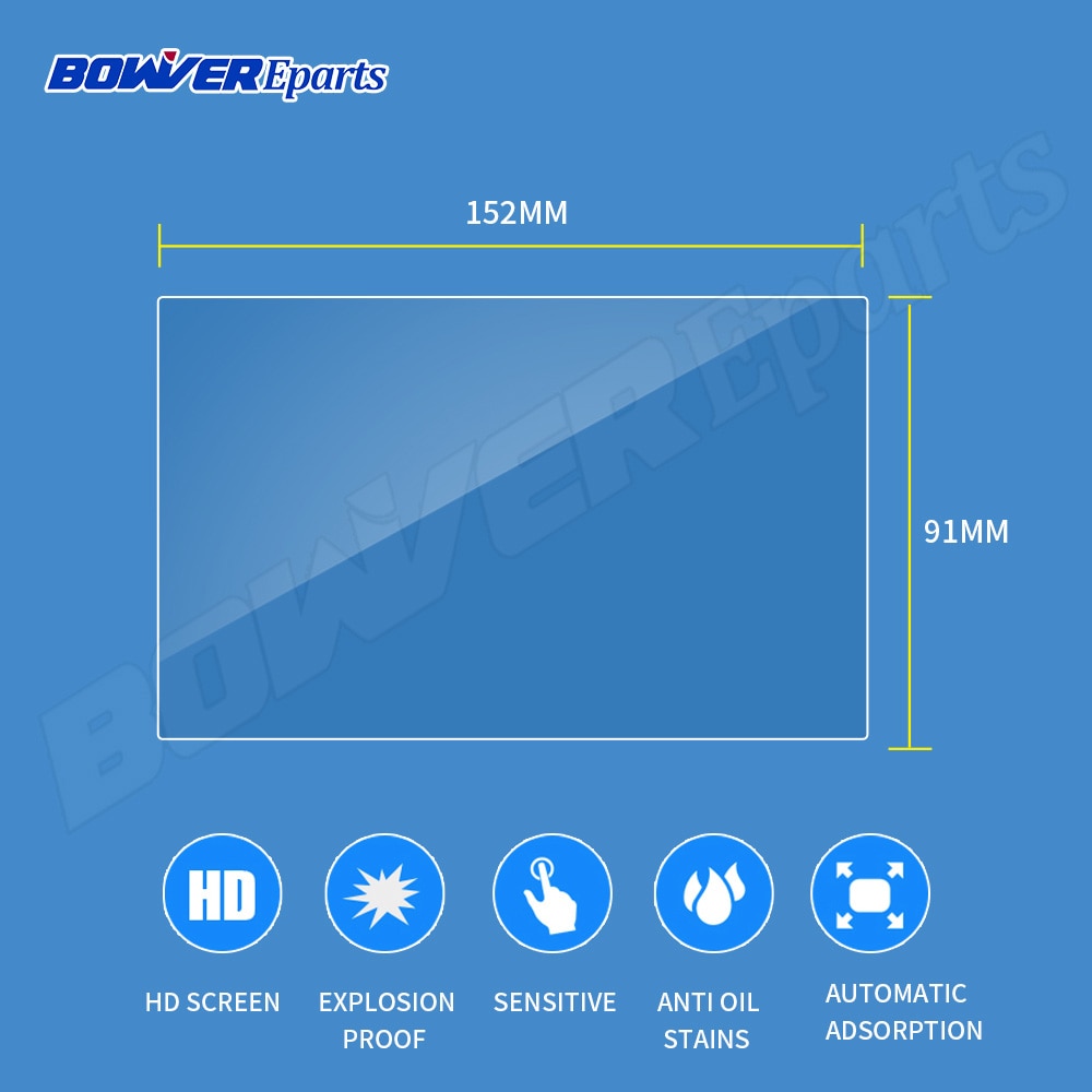 Cristal templado para AMprime 7 pulgadas 2 Din en tablero reproductor Multimedia de coche Radio Estéreo pad protector de pantalla táctil