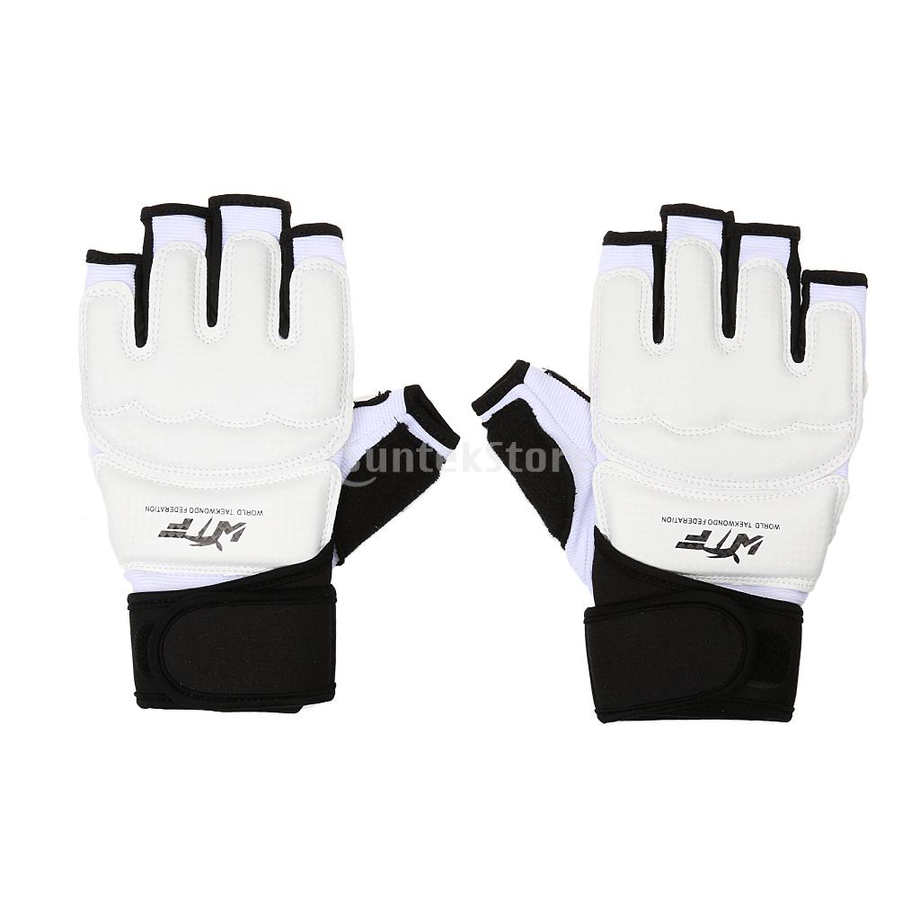 freundlicher Erwachsene halb Finger Kampf Boxen Handschuhe Handschuhe Sanda Karate Sandsack Schutz für MMA Muay thailändisch trete Boxen Ausbildung Weiß