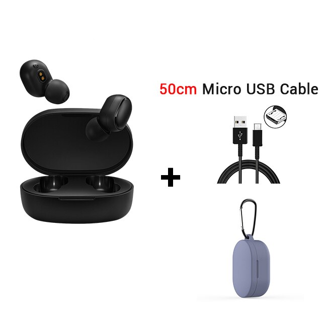 Xiaomi Redmi Airdots earphone original TWS wireless earbuds xiaomi redmi airdots bluetooth 5.0 earphones airdots: blue case  cable