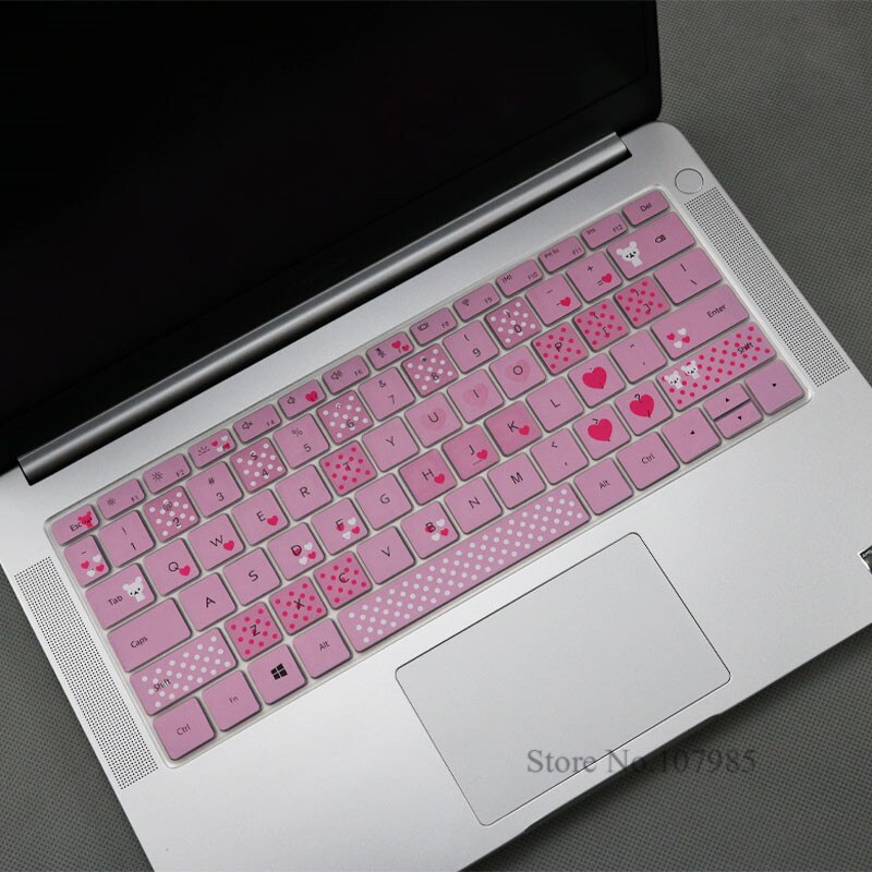 Vaskbart silikone laptop tastatur cover beskytter skin til huawei matebook  d 14 tommer (amd) notebook  d14 w50f w00d 14.0 & #39 ;& #39 ;: Bjørn