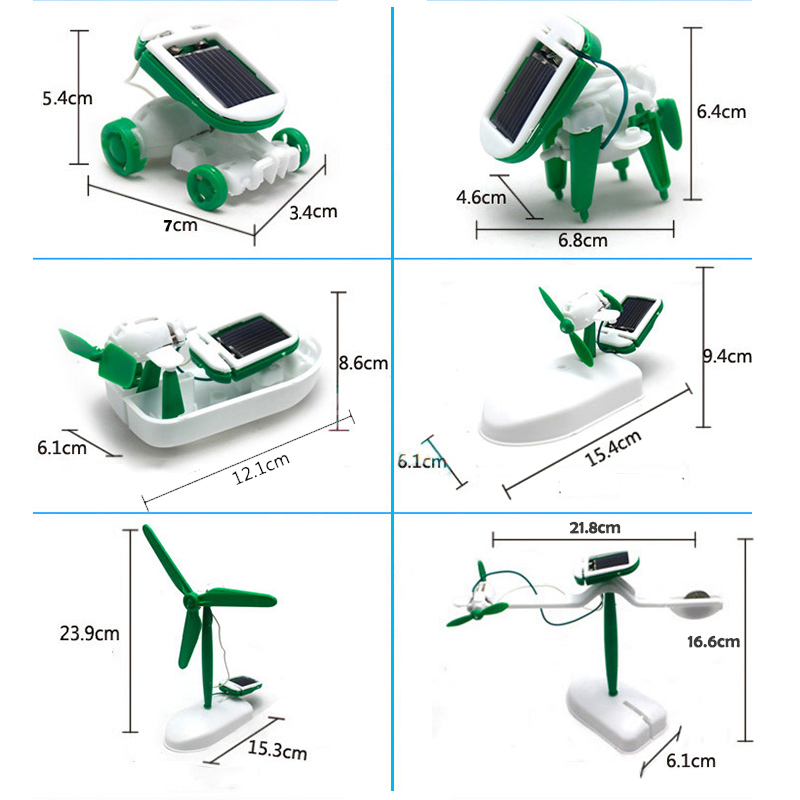 Nuovi giocattoli fai da te 6 IN 1 Kit robotico fai da te ad energia solare auto elettrica educativa giocattolo regalo per ragazzi per giocattoli educativi per bambini