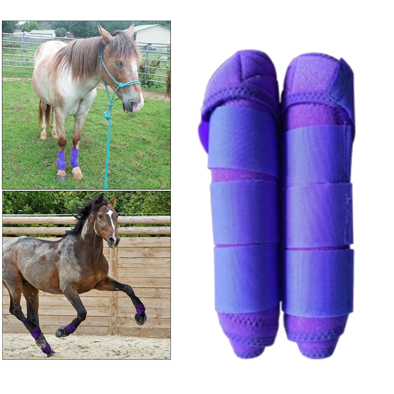 Horse Boots Equestrian Front Hind Tendon Boot Leg Protection, Horse Pony Jumping Boot Leg Protective Absorbing Breathable Boots