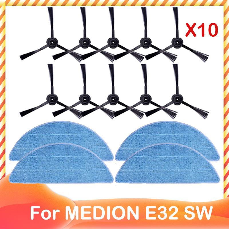 Replacement For MEDION ‎E32 SW Robot Vacuum Cleaner Accessories Spare Side Brush HEPA Filter Mop Cloth Wipe Rag: Brown