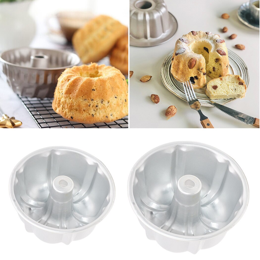 1pc Reusable Cake Mold Non Stick Coating Cake Mould Fluted Ring Cake Tin Cake Pan Tray Kugelhopf Baking Long-lasting