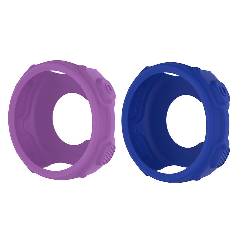 Para Garmin Forerunner 235 funda protectora de reloj para garmin forerunner 735xt funda de pantalla de reloj de muñeca de silicona: Purple and blue