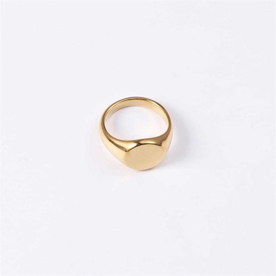 EManco-Bague Ronde Épaisse en Acier Inoxydable pour Femme, Minimaliste, oral alière, Timbre Lettre, Top Initial Punk, , Bijoux Carimplantés
