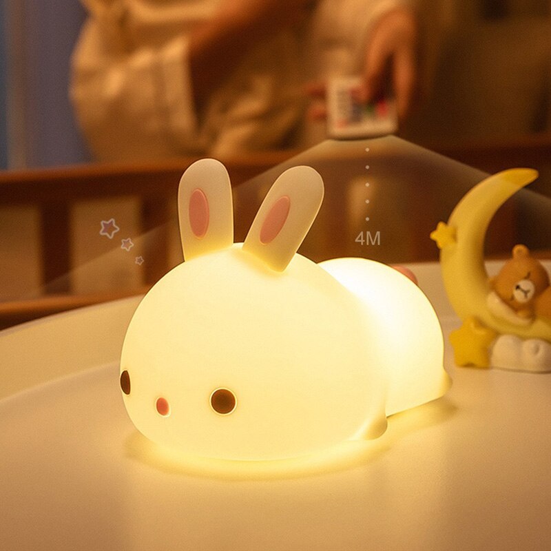 Nachtlicht katze silikon nachtlicht usb-wiederaufladbar touch-sensor schlafzimmer bettlampe mit fernbedienung für kinder baby dekoration