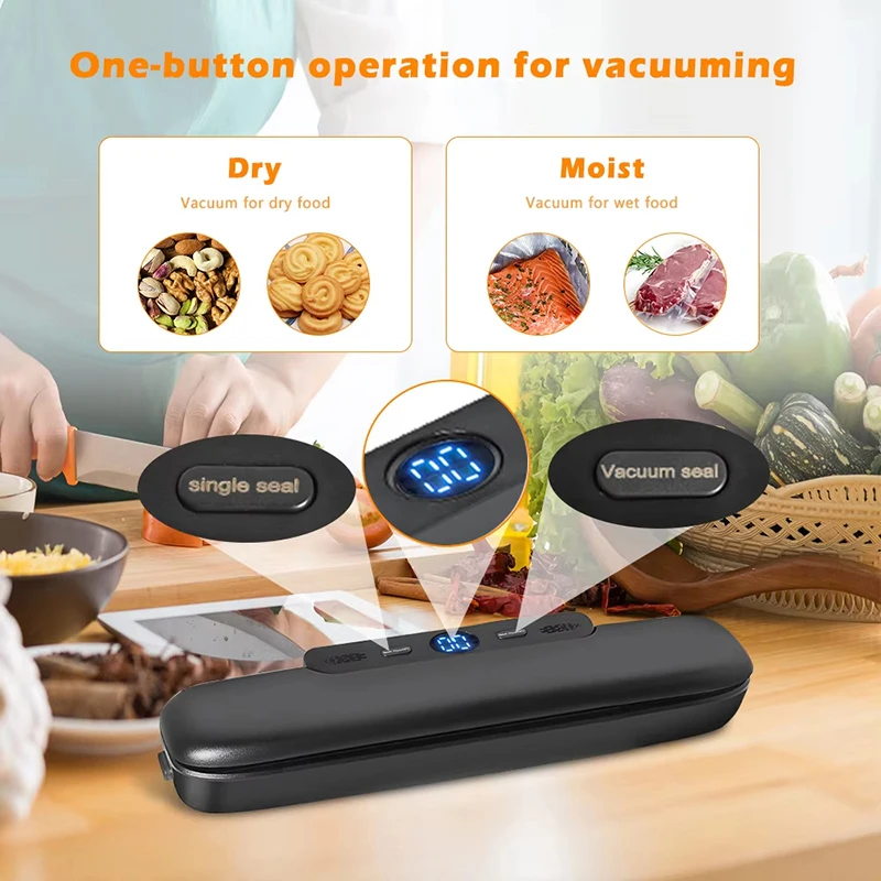 Vacuum Sealer Meat Vacuum Packaging Machine Food Preservation Household Small Automatic Compressor Free 10 Vacuum Bags