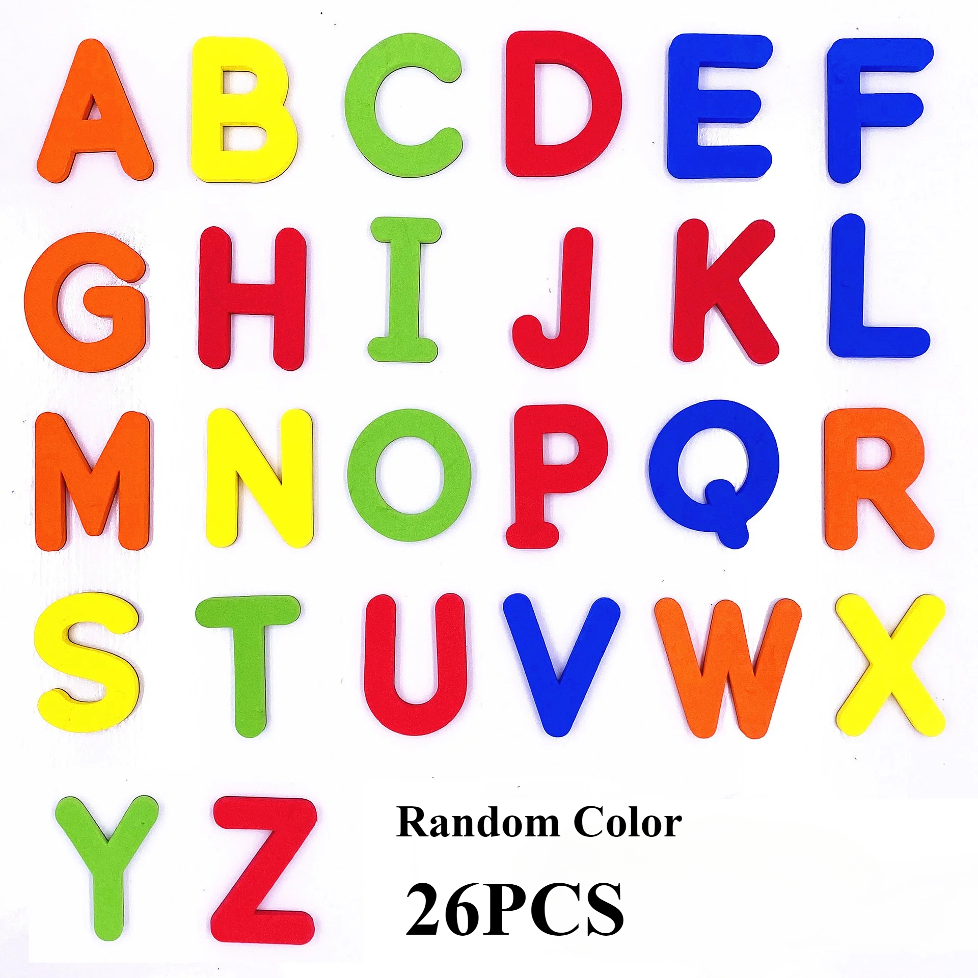 Letras magnéticas números alfabeto ABC 123 imanes de nevera plástico educativo preescolar juguete de aprendizaje conjunto mayúsculas matemáticas minúsculas: Blanco