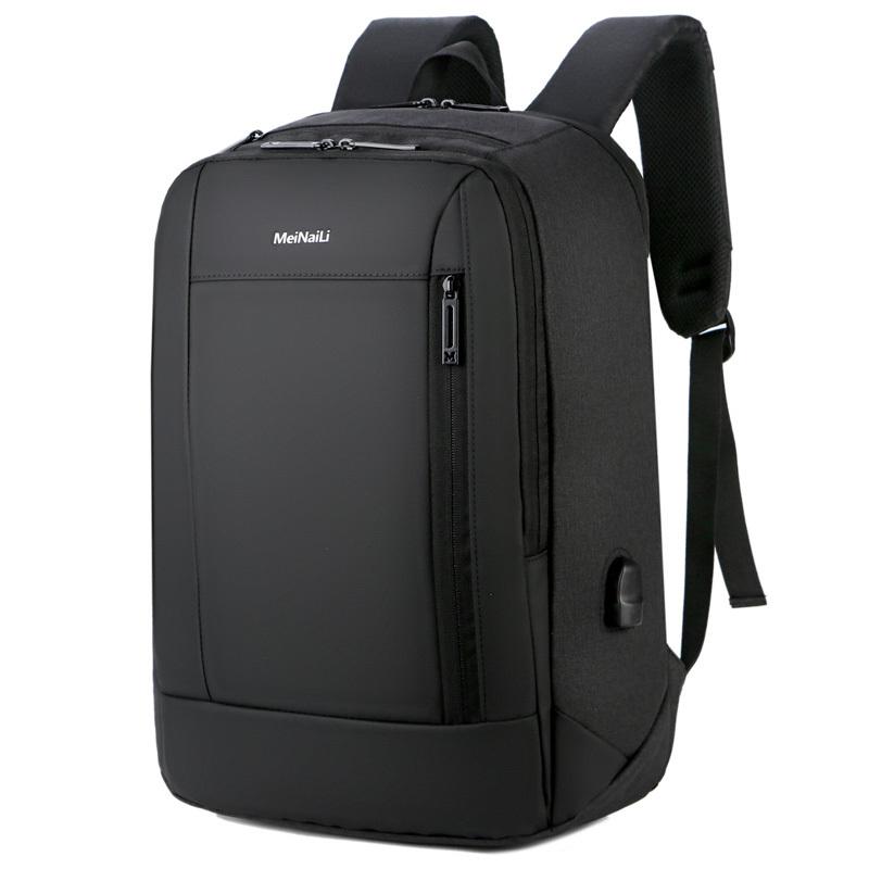 Mode Rugzak Mannen Rugzak Waterdichte Laotop Backbag Mochilas Mannelijke Notebook Rugzak Schooltas Voor Tiener Jongens: Black