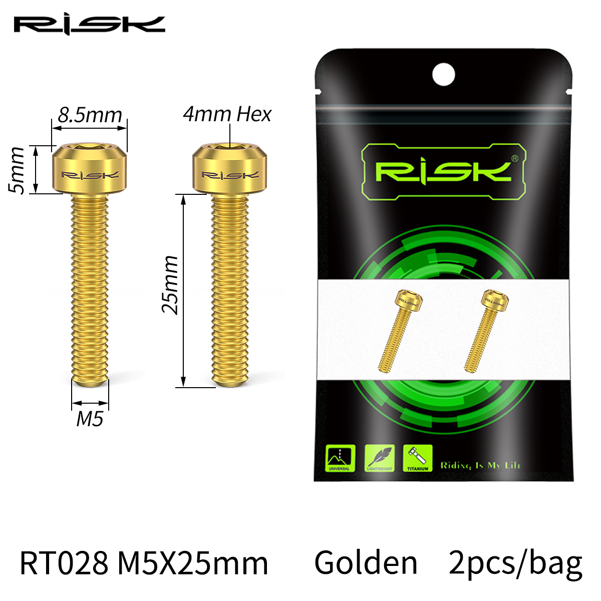 RISIKO 2 teile/beutel M5x25mm Fahrrad Bremshebel Befestigungs Schrauben Erweiterte Schrauben Für Hydraulische Scheibenbremse Verschluss Titan Rennrad: Black