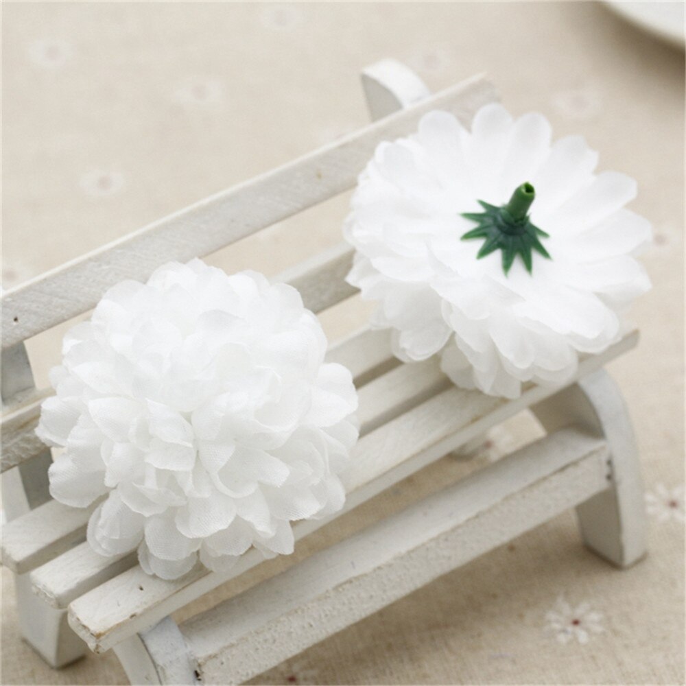 Chenap-pompon à œillet artificiel en soie | Tête de fleurs pour décoration de voiture de mariage, fournitures de fleuriste décoratives diy, fleurs
