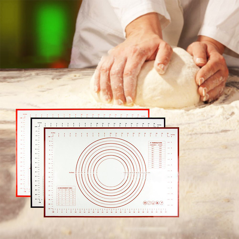 60*40/29*26cm Siliconen Bakken Mat Met Schaal Rolling Deeg Pad Kneden Deeg Mat Non stok Pastry Gezinsblad Oven Food Grade Liner