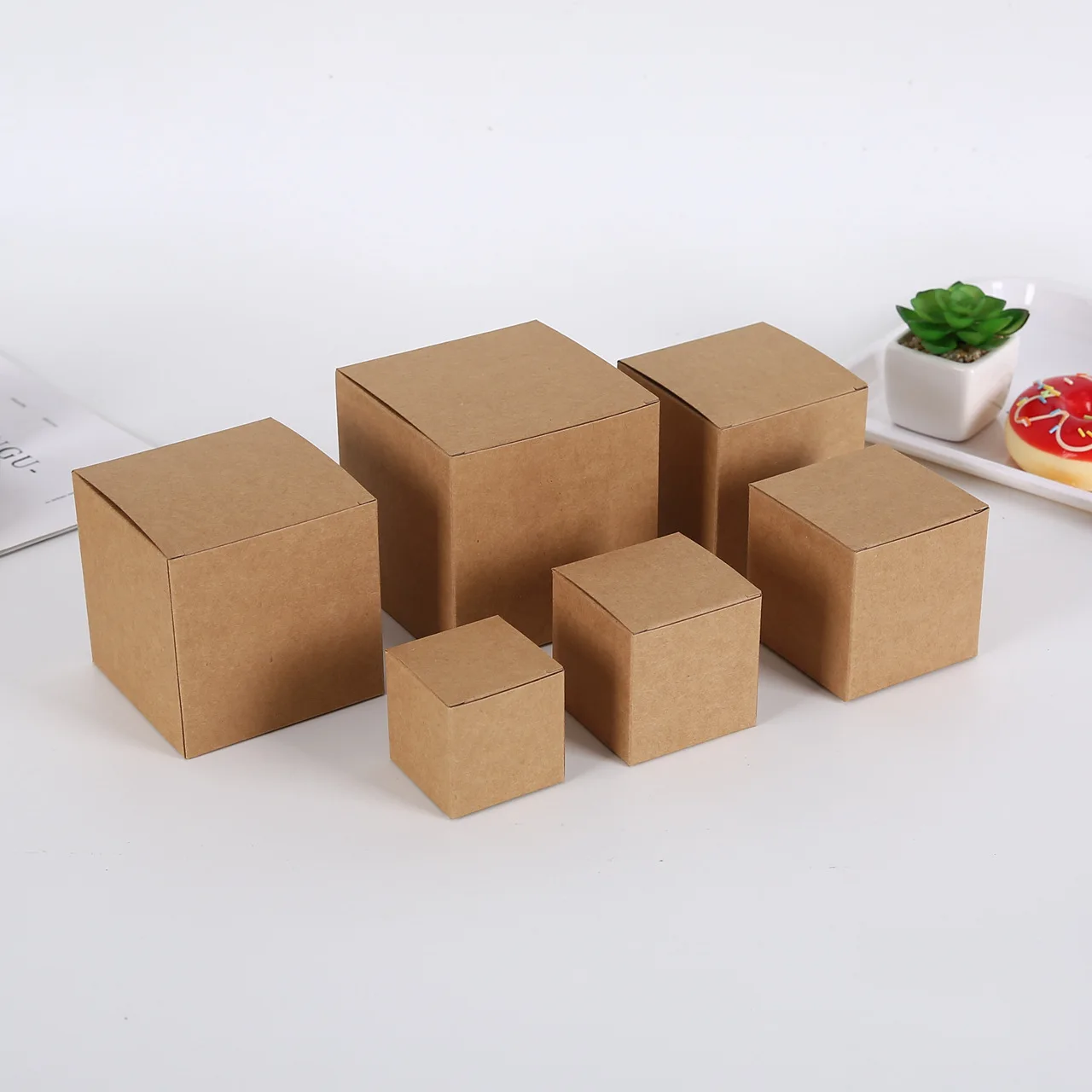 Boîtes d'emballage en papier Kraft, 20 pièces, boîte en carton pour fête de mariage, paquet de bouteilles de savon faites à la main, boîte de rangement cosmétique