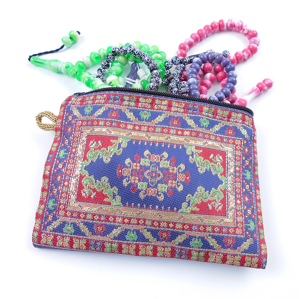 3 Pcs | Handmade Red-Yellow-Navy Blue Turkish Carpet Pattern Women Wallet With Zipper | Christmas Ideas for Dear