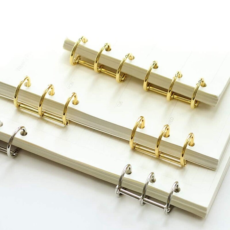 12 Pcs 3 Ring Book Rings Leaf Binders Office Book Rings Snap Split Hinged 20mm Inner Diameter Book Ring