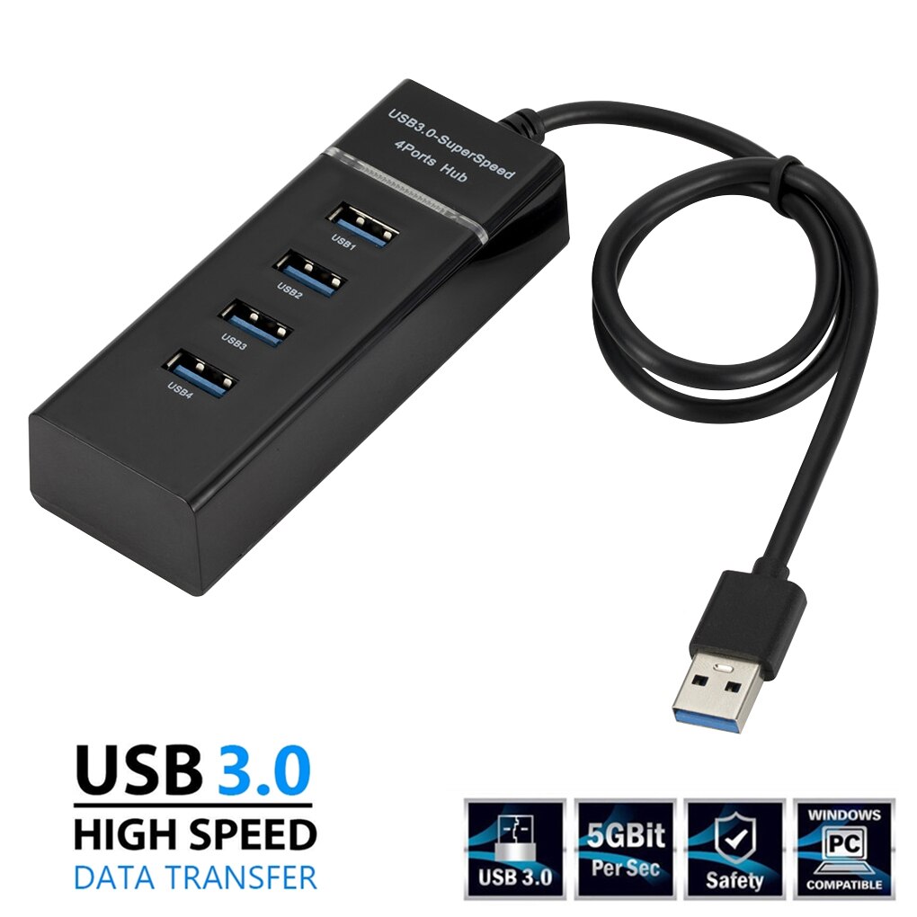 4-port USB 3.0 HUB Splitter High Speed HUB High-Speed Multi Expansion For Desktop PC Laptop Adapter USB 3.0 1 to 4 HUB