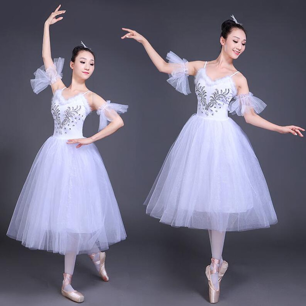 White Swan Lake Ballet Stage wear Costumes Adult Romantic Platter Ballet Dress Girls Women Classical Ballet Tutu Dance wear Suit