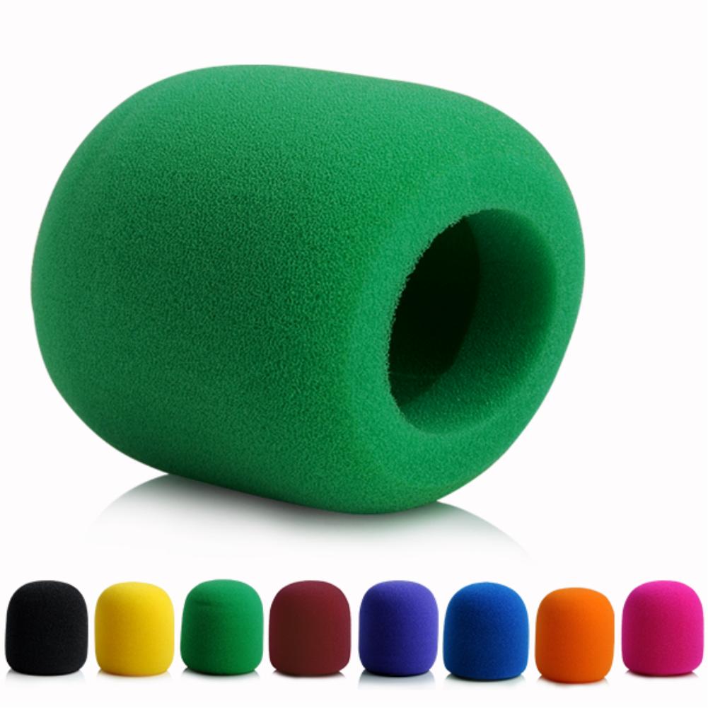8pcs/lot 8 Colours 7x3.5cm Microphone Foam Cover Handheld Stage Ball Shape Microphone Windscreen Foam Mic Cover Karaoke DJ
