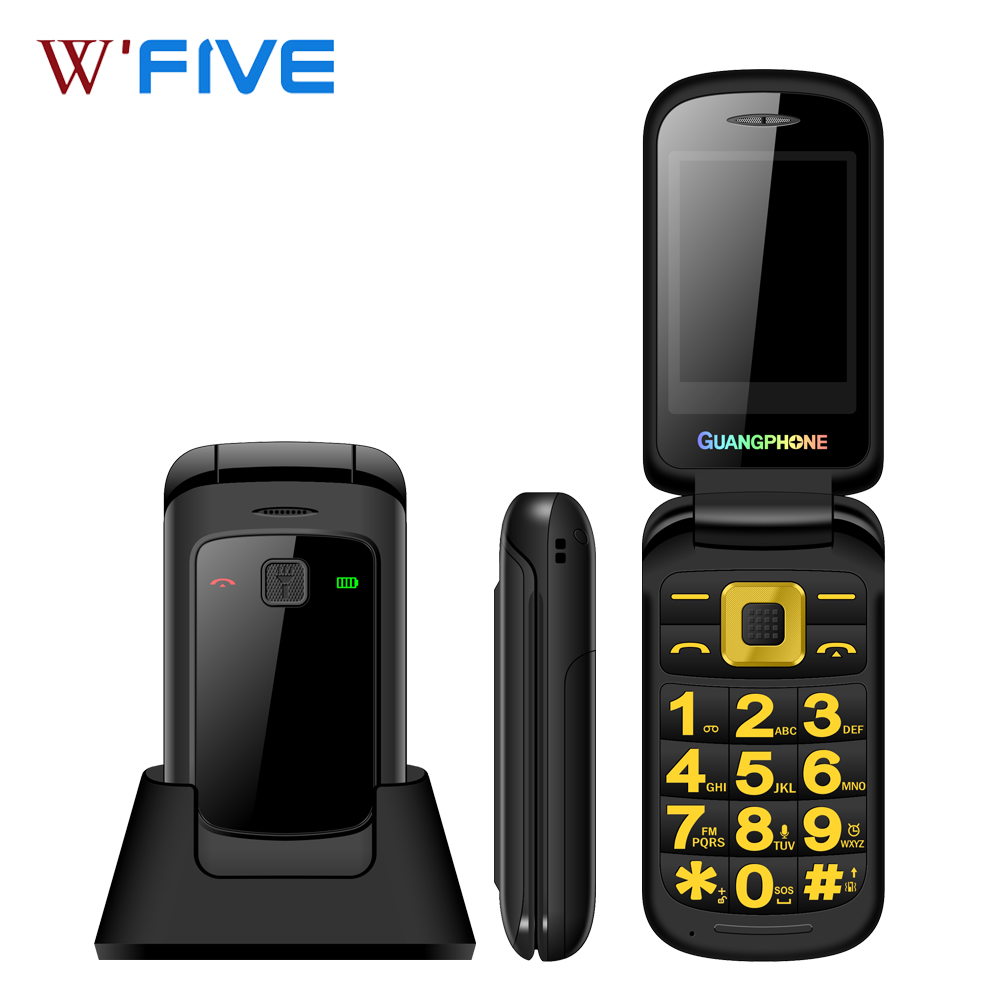 Original Phone L136 One-touch dial SOS Magic Voice Bluetooth Flashlight Dock Charger Vibration Flip Cellphones Russian language