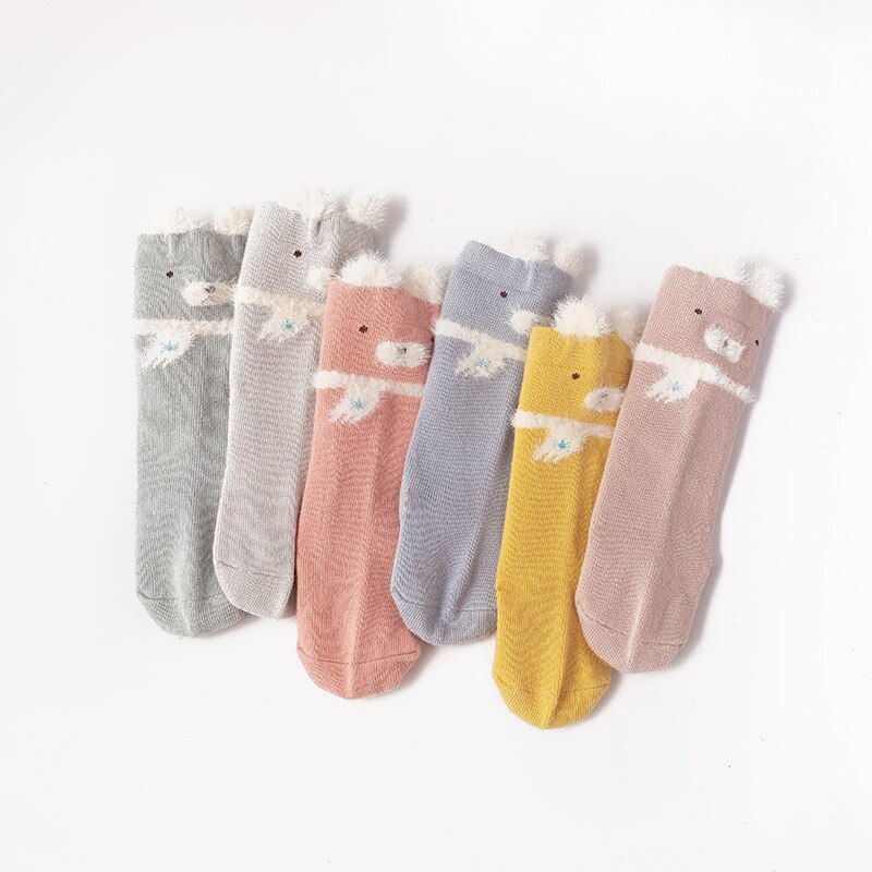 Calzini per bambini sciarpa autunno/inverno calzini per orsi tenere al caldo calzini per bambini ragazzi ragazze calzini da pavimento accessori per abbigliamento per bambini