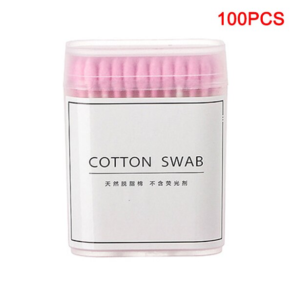 Disposable Cotton Swab Double Tipped Cotton Buds Ear Makeup Swabs Biodegradable: 100 pcs