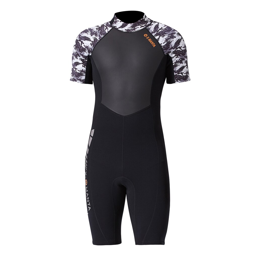 1.5MM Neoprene Men Wetsuit Black Full Body Short Sleeve Diving Surfing Swimwear with Back Zip