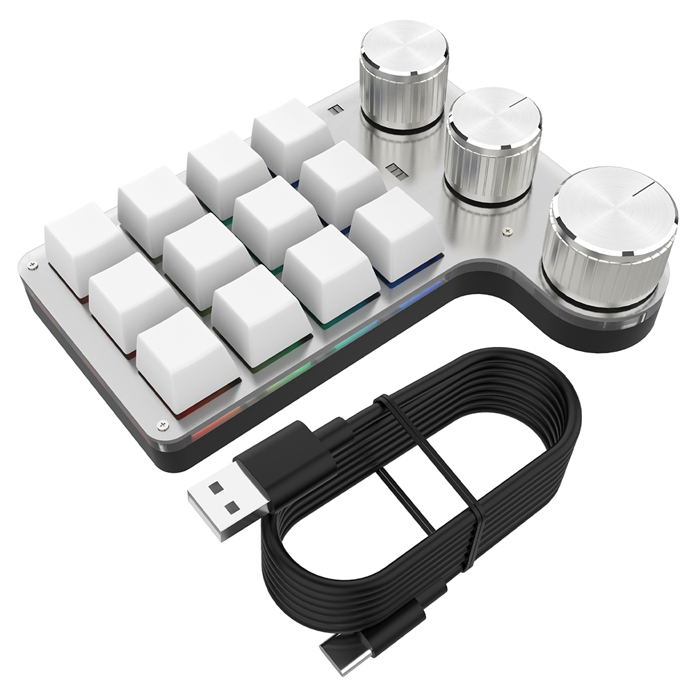 Programmable DIY Mechanical Keyboard RGB Multifunctional Keypad Bluetooth-Compatible High Precision Keypad for PC Macbook Laptop