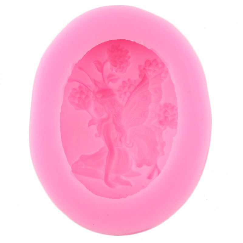Fai da te angelo fata cammeo stampo in Silicone strumenti per decorare torte cornice ovale Cupcake Topper fondente caramelle cioccolato sapone stampi in resina