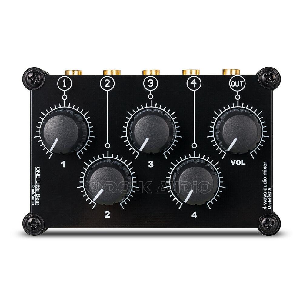 Nobsound Mini 4 Channel Stereo Line Mixer for Live Studio Recording Portable Passive Analog Audio Sound Mixing Console Low Noise