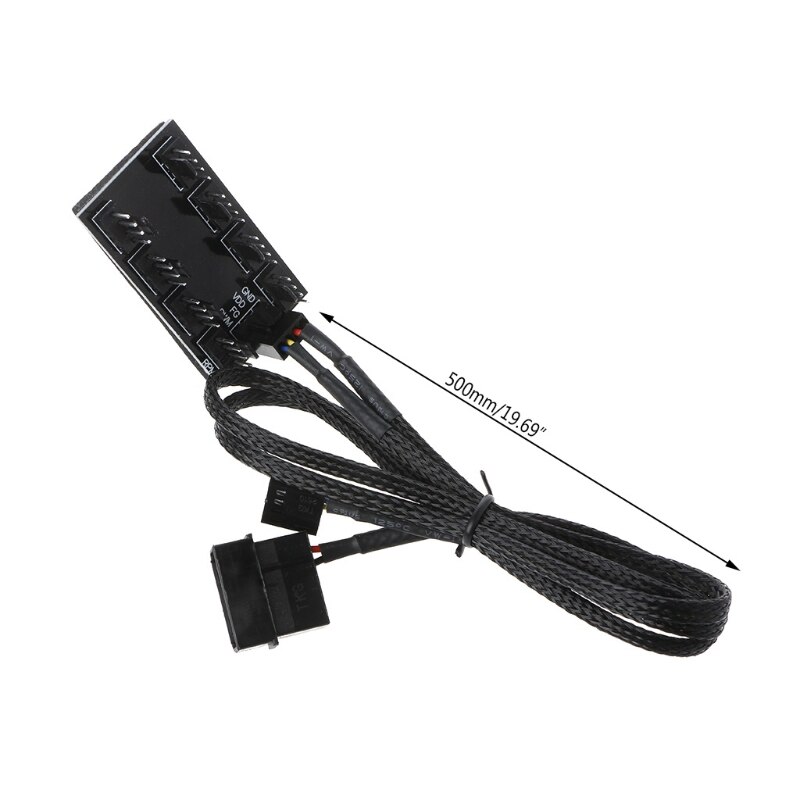1 To 8 4-Pin Molex TX4 PWM CPU Cooling Fan Splitter Adapter Braided Power Cable N84A