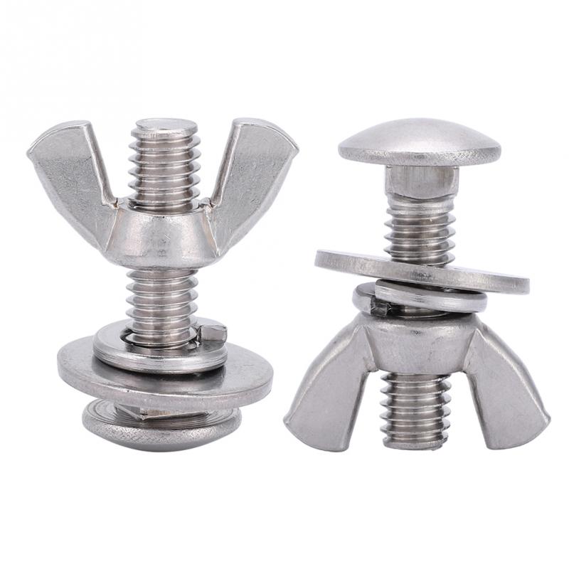 2Pcs Stainless Steel Diving Screws Butterfly Bolts Wing Nuts with 4 Washers Underwater Tech Diving Equipment