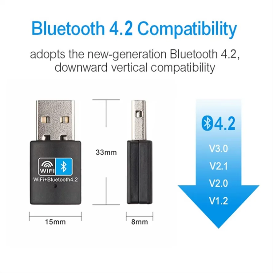 2 en 1 USB Wifi Bluetooth 150Mbps USB WiFi Bluetooth adaptador 2,4 Ghz transmisor receptor externo inalámbrico RTL8723BU WiFi Dongle