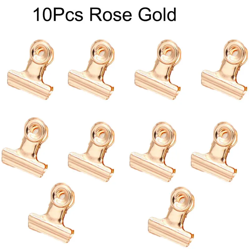 10Pcs Bulldog Clips Mini Metal Hinge Clips Tiny Binder Paper Clamps Fabric Sewing Clip for Paper DIY Art Crafts Photo Wall Decor: Antique Zinc